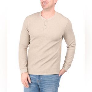 Eddie Bauer XL Dark Khaki Men’s Favorite Classic Long Sleeve 3 Button Henley